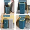 Kitchen Bathroom Toilet Waste Bins Large-Capacity Trash Can Plastic Household Trash Can Nordic Garbage Bin 10L 15L