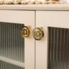 Bright Gold Bright Chrome Furniture Handtags ringformade skåp Handle Luxury Circle Garderob Pullar Dresser Cupboard Door Knobs