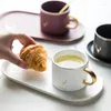 Tasses Saucers Ceramics Coffee tasse de soucoupe Set Set Milk Teas Tasses Petit Petit Pain Pain Assiette Plat Préside