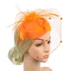 Handmade Large Women Feather Floral Hair Fascinator Hat Headband Accessories Cocktail Wedding Party Church Headpiece Headwear