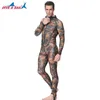 Muta da uomo lycra muta da bagno un pezzo da bagno camo stampare abito da immersione a pesca a pesca lunga con tuta da surf anti-uv con cappuccio