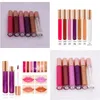 Lip Gloss integral à prova d'água 7 cores Shimmer no logotipo makup batons bato