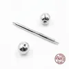 Dubbel bollnippelring 925 Sterling Silver Tongue Piercing Studs Skivstång Eyebrow Brosk Piercing LaBret Body Jewelry