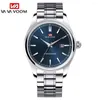 Wristwatches Business Men's Watch VA VOOM 2024 Fashion Trend Blue Stainless Steel Waterproof Quartz Movement Boutique Men Casual Wristatch