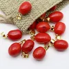 Natural Red Coral Pendant Sea Bamboo Oregelbundet utsökta för smycken som gör DIY -halsband örhängen Charms Handgjorda tillbehör 2cm