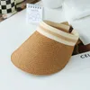 Berets Summer Sun Hat Women Anti UV Ochrona Ochrona Pusta czapka Lady Outdoor Visor Casual Shade Słomka szeroka Brim Beach Sunhat