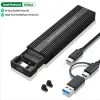 Gabinete M2 Caso SSD NVME M2 Portocol duplo M.2 para USB 3.1 Adaptador SSD Caixa de alumínio livre para NVME PCIE NGFF SATA M/B Tecla