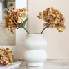 Flores decorativas Otoño Seda Artificial Hidrangea Jarrón para accesorios de decoración del hogar Plantas falsas de boda Navidad