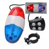 6 vélos LED Police avant avertissement Sirène Sirène Cycling Electric Horn Bell 4 TONES TONS LAMPE DE BICYLAGE ACCESSOIRES DE MORDE ÉLECTRONIQUE