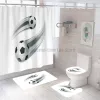 Serin çim futbol sahası futbol banyo perdeleri setler su geçirmez spor polyester kumaş duş perdesi kaymaz mat halı dekor