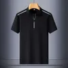 Airlougolf Sports Camiseta casual de mangas curtas para o verão de seda de verão masculina T-shirt de camiseta de camiseta meio de manga de seca rápida