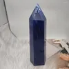 Figurines décoratives 800-1000g 1pcs Blue Melting Stone Quartz Obelisk Crystal Wand Point Reiki Guérison