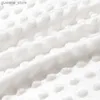 Battaniye kundaklama minky bebek battaniye katı kristal kadife fasulye battaniye çift katmanlı süper yumuşak çocuk pamuk battaniye y240411