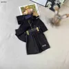 Classics Kids Designer Vêtements Summer Children's Set Baby Tracksuits Taille 100-160 cm Col à collier noir pur et shorts 24April