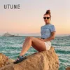 Vrouwen Utune voor buiten sandalen zomer platform schoenen printen strand vrouwelijke slijbanen slippers outdoor eva cm dikke zool n