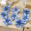 Fiori decorativi 8pcs 13 cm in flanella grandi fagori di rose artificiali per la decorazione del matrimonio a casa scrapbooking fai da te seta dell'albero di Natale