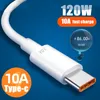 10A 120W Quick Charge Type C Cable Super Fast Fast Charge Cable для Huawei Mate 40 Xiaomi Samsung Honor 50 USB C Кабельный шнур