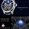 Hanboro Globe Watch Men Mécanicales de bracelet Mécanique Double vol de vol de moule Earth Sky Mens Top Brand 2022 TRENDY