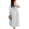 Casual jurken lente en zomer modieuze solide kleur oversized veter taille slanke geplooide jurk