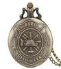 Bronze Classic Fire Fighter Fireman Hero Analog Quartz Pocket Watch Collier Collier pour hommes Gift Reloj de Bolsillo5477729