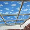 Raamstickers glas in loodfilm blauwe hemel witte wolken mat balkon pvc privacy zelfklevende huisdecoratieve films