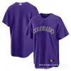 Montanhas rochosas de camisas de beisebol Blackmon#-19 Bryantwxw23 Jersey de jogador branco roxo