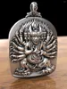 Colliers de pendentif hx couleurs argentées yamantaka marque solide zodiaque gardien dieu benming collier de bouddha pour hommes et femmes pendentifs bijoux