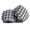 BERETS 2024 COTTNE SPRIND AUTURN PLAIDSBOY CAPSフラットピークキャップ男性と女性の画家BERET HATS 64