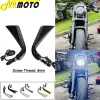 Voor Harley Cross Bones Dyna Softail Electra Street Glide Road King Fat Boy Sportster 1200 883 Moto Axe achteruitkijkspiegel LED -licht