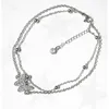 Anklets Zircon Crystal Butterfly Ankelarmband för kvinnor Multilayer Anklet Women's Shaped Inledande smycken gåvor henne