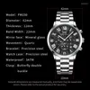 Нарученные часы focewalk Роскошные мужские часы Высококачественные водонепроницаемые хронографы Luminous Quartz Watch Steel Band Casual Clock Reloj Kol