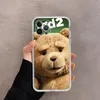 FHNBLJ TEDDY URSO CASE FONELENTE PARA iPhone 14 13 12 11 Pro Max XS X XR SE 2020 6 7 8 Plus mini shell transparente