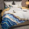 Sängkläder set set nordisk stil ljus lyxig bomull high-end broderad täcke täcke lakan is siden sängkläder 2024