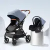 2024 Ny 3in1 baby barnvagn baby vagn fällbar barnvagn baby basinet puchair lyx multifunktionell baby barnvagn med bilstol