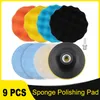 9pcs Tax de polissage éponge pour percevoir 5/6 pouces en mousse Polissage de polissage Civarrage PADS MOT POUR POLUSEMENTS AUTO VOLA