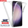 Voor Samsung Galaxy S23 Ultra Plus Case Dubbele zijde 360 Vollichaam Clear TPU -hoes voor Samsung S 23 S23ultra S23Plus Siliconen Case