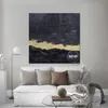 Immagini a parete acrilica nera Nessuna cornice Nuova Arrivo Abstract Tela Painting Contemporary Study Room Decor Gold Lout Style Texture