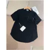 Camiseta feminina feminina camisetas de mola redonda pescoço brunello algodão único algodão preto branco claro gate gota de roupas de vestuário t ot7be