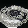 2024 Wholesale Moissanite Jewelry 13mm Iced Out Diamond Pig Nose Cuban Bracelet 925 Silver Necklace Hip Hop Miami Cuban Link Chain