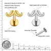 Right Grand ASTM F136 Titanium 16G Mustache Beard Medusa Monroe Labret Lip Piercing Cartilage Conch Tragus Helix Stud Earring