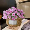 Decorative Flowers All-weather Artificial Flower Elegant Rose Branch For Wedding Party Decor Realistic Reusable Bridal Bouquet