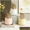 Storage Boxes Bins 360 Rotating Makeup Brush Holder With Lid Organizer For Vanity Desktop Countertop Dresser Table Drop Delivery Home Otqfy