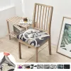 Chaise de chaise imprimée couverture de siège amovible chaise à manger extensible pour salle à manger couverture de chaise en spandex moderne mobilier protecteur