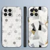 Case de téléphone souple noir pour Motorola Moto G71 G72 G53 G73 G51 5G G31 G52 G60 G32 G200 G22 G9 Play G30 G50 Marble Printing Cover