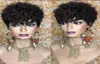Courte courte impertinente Pixie Cut Wig Pinky Bob Curly Bob Human Hair Wigs for Women Brazilian Remy 150 Full Density9795719
