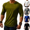 Men's T-Shirts 2023 New Men's O Collar Long Sleeve T Shirt Solid Spring Casual Mens Top High Quality Male Tops Clothes Men's T-shirtsL2404