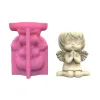 Angel Girls Flower Pot Silicone Moule en béton Ciment Fleule Moule d'aromathérapie Plâtre Moule de bougie Couche Époxy Résine Moule Décor