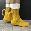 Пивные носки кружки |Смешные вязаные пивные носки с ручной ручкой, новинок подарок