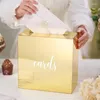 Party Supplies Acrylic Wedding Card Box With Slot Large 10x10x5 Inch w/White Print | Tjocka DIY -mottagningar som önskar väl pengar