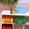 12pcs New Dollhouse Miniature Mini Coke Beverage Bottle Soda Drink with Storage box Pretend Play Food Toy Kitchen Accessories